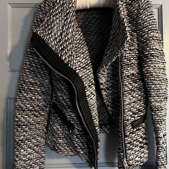 IRO Textured Tweed and Leather Jacket - Picture 4 of 6